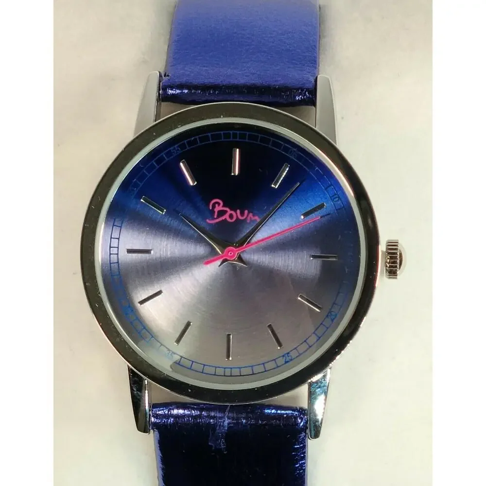 Boum Ombre Women's Blue Wrist Watch Leather Band, New in Box